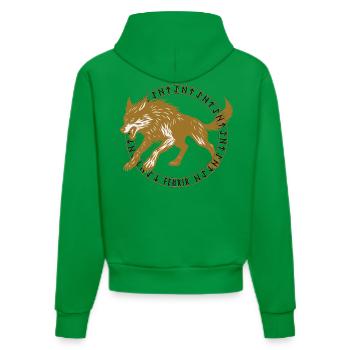 Golden Fenrir dans le cercle de runes vikings - Sweat à capuche bio ajusté fabriqué en UE - City Green - Dos