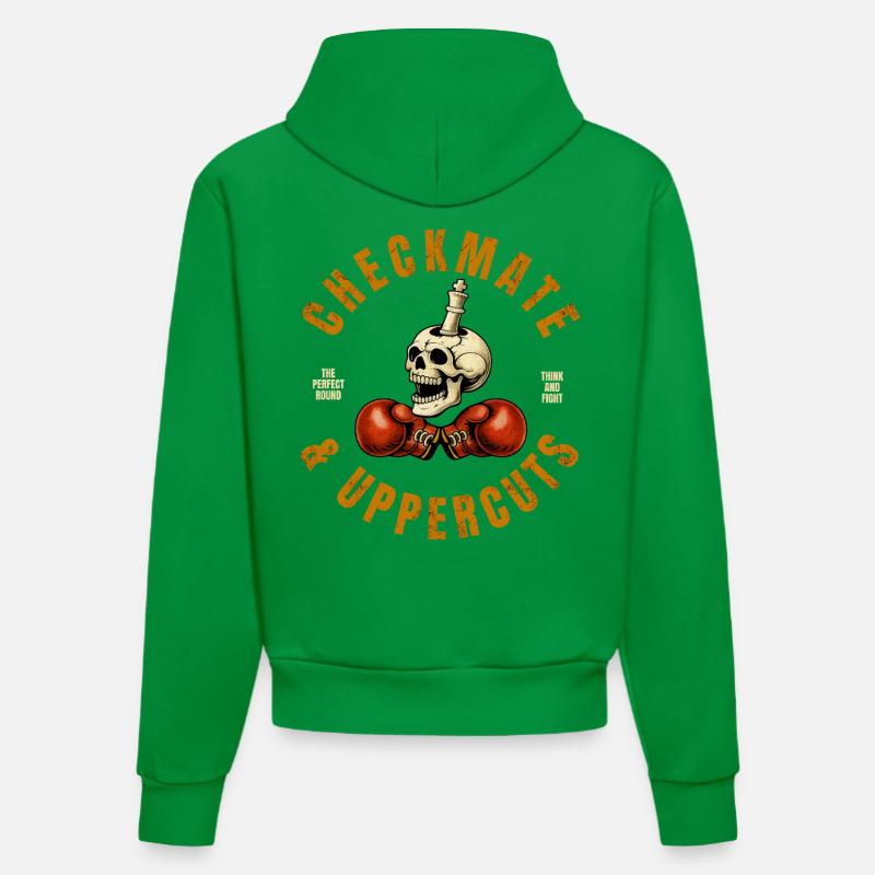Checkmate & Uppercuts  - Sweat à capuche bio ajusté fabriqué en UE - City Green