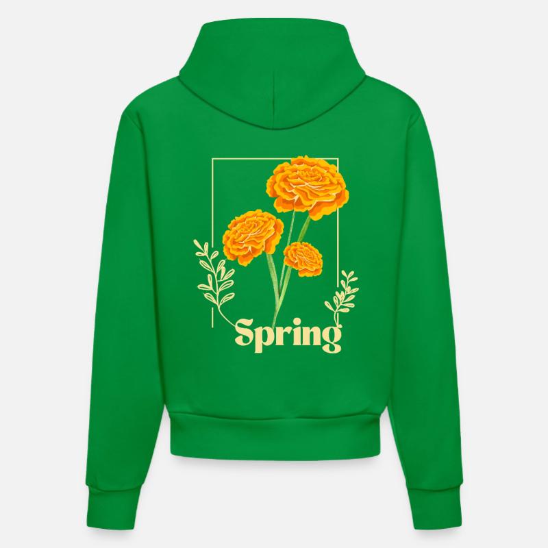 Fleurs de printemps orange - Sweat à capuche bio ajusté fabriqué en UE - City Green