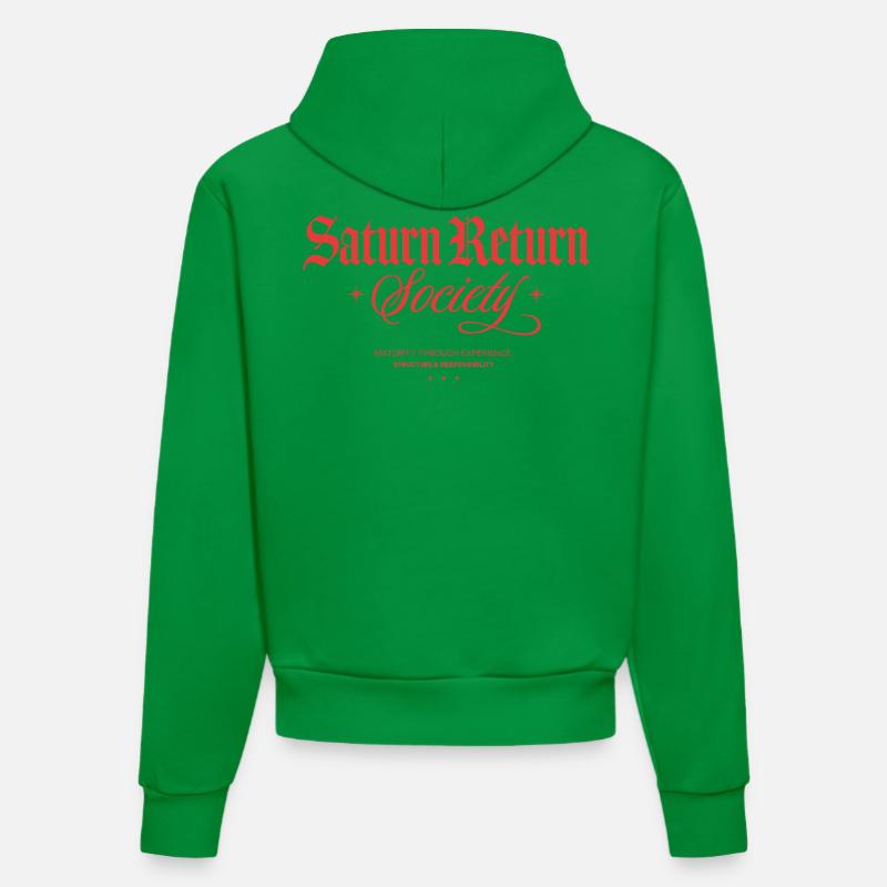 Société du Retour de Saturne - Sweat à capuche bio ajusté fabriqué en UE - City Green