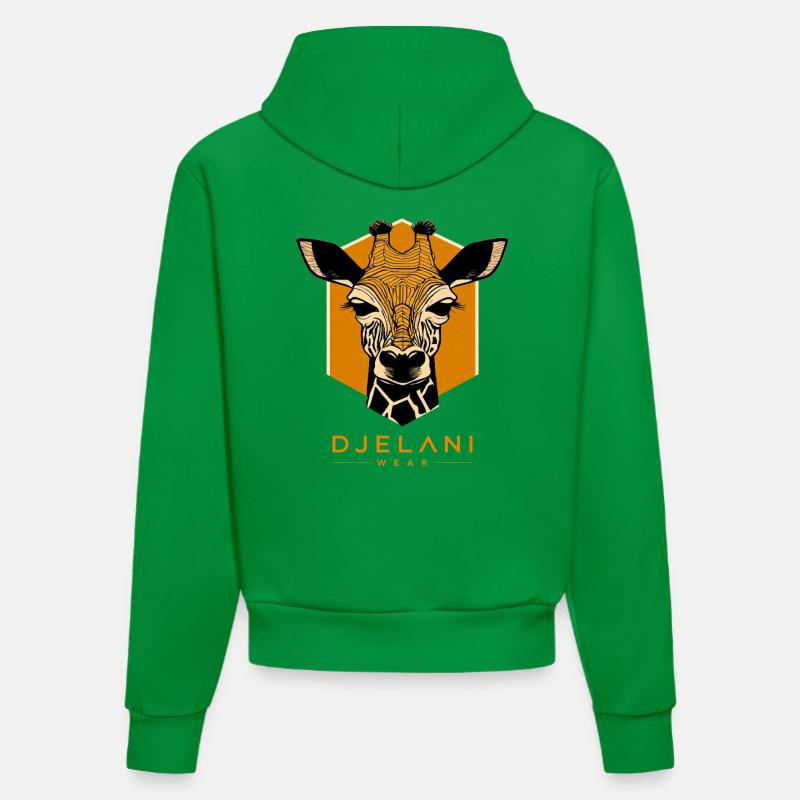 Geometrische Giraffe in Ocker - Organic Fitted Hoodie Made in EU - City Green