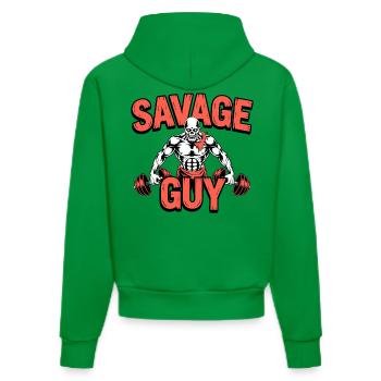 Hardcore Fitness - Sweat à capuche bio ajusté fabriqué en UE - City Green - Dos