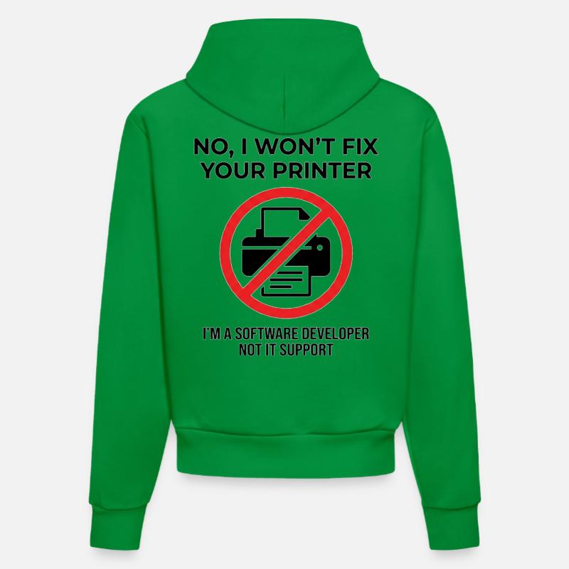 Programmierer: kein IT-Support - Organic Fitted Hoodie Made in EU - City Green