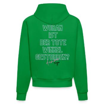 Woran ist der Tote Winkel gestorben? Neon - Organic Fitted Hoodie Made in EU - City Green - Hinten