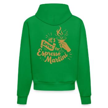 Espresso Martini design with hand lettering detail - Organic Fitted Hoodie Made in EU - City Green - Back