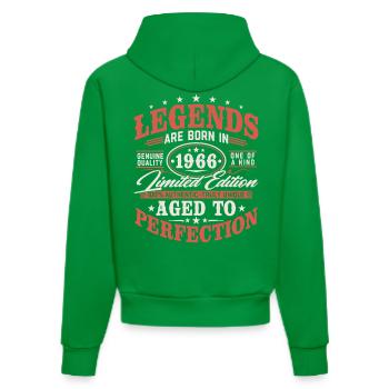 1966 Jahrgang Vintage Geburtstag Geschenk Retro - Organic Fitted Hoodie Made in EU - City Green - Hinten