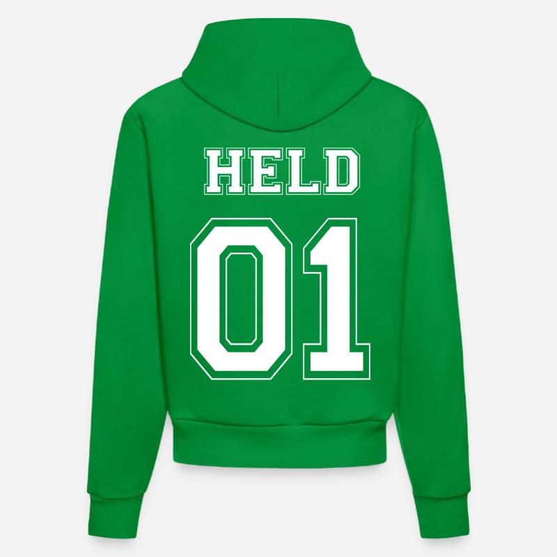 HELD 01 - édition blanche - Sweat à capuche bio ajusté fabriqué en UE - City Green