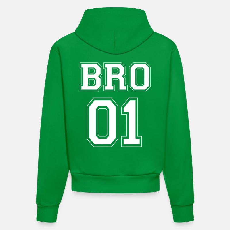 BRO 01 - édition blanche - Sweat à capuche bio ajusté fabriqué en UE - City Green