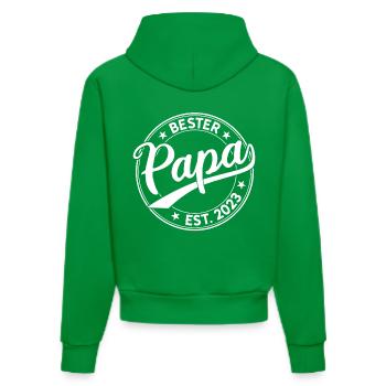 Bester Papa 2023 Retro Vatertag 2023 Papa 2023 - Organic Fitted Hoodie Made in EU - City Green - Hinten