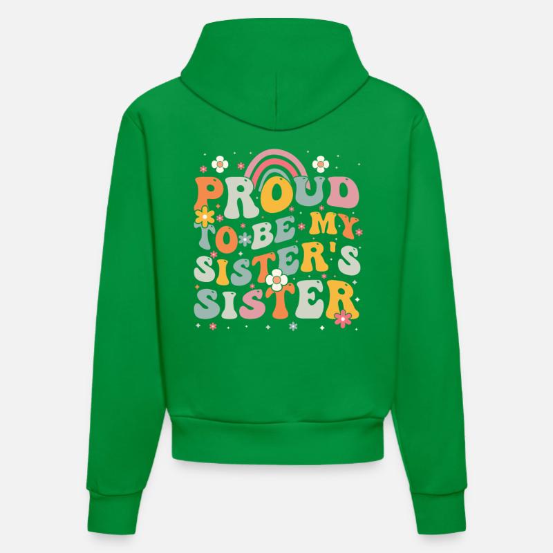 Fière soeur drôles de sœurs - Sweat à capuche bio ajusté fabriqué en UE - City Green
