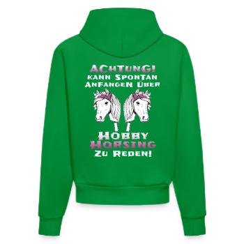 Hobby Horse Geschenkidee - Organic Fitted Hoodie Made in EU - City Green - Hinten