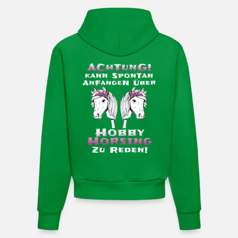Hobby Horse Geschenkidee - Organic Fitted Hoodie Made in EU - City Green