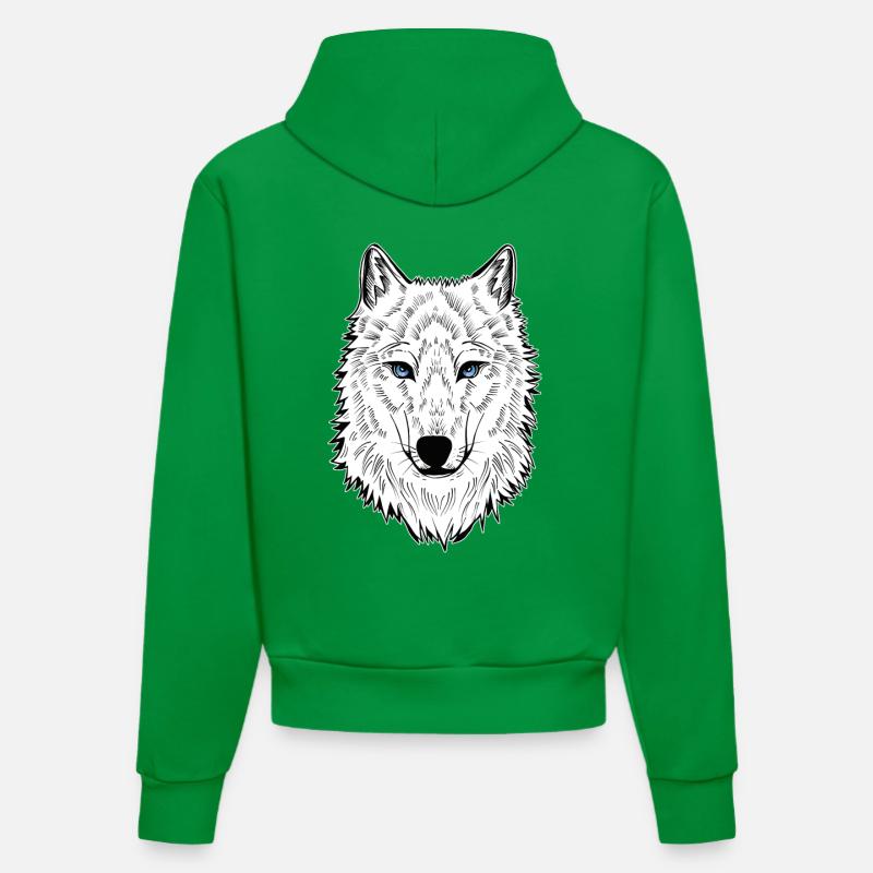 Loup polaire Yeux bleus - Sweat à capuche bio ajusté fabriqué en UE - City Green