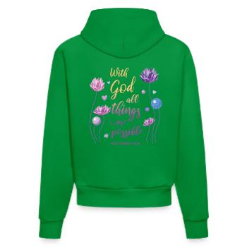 Religiöses Zitat Christlich Geschenk - Organic Fitted Hoodie Made in EU - City Green - Hinten