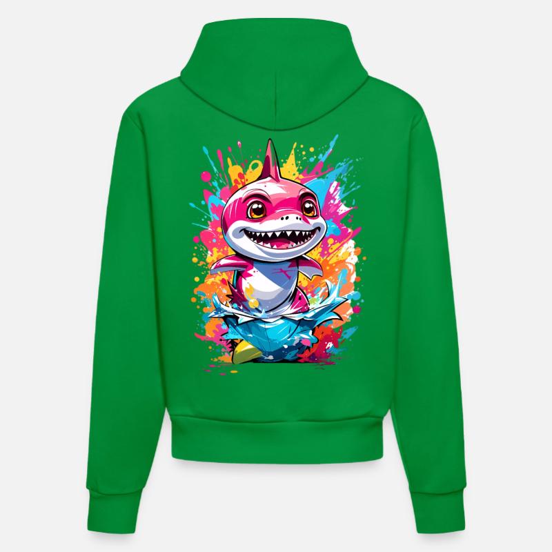 Requin - Sweat à capuche bio ajusté fabriqué en UE - City Green