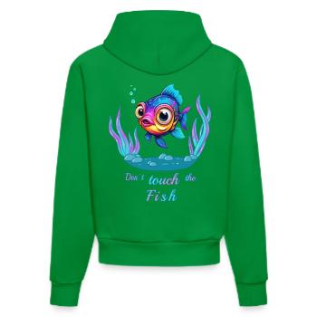 Fass den Fisch nicht an ! - Organic Fitted Hoodie Made in EU - City Green - Hinten