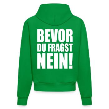 Bevor du fragst nein - Organic Fitted Hoodie Made in EU - City Green - Hinten