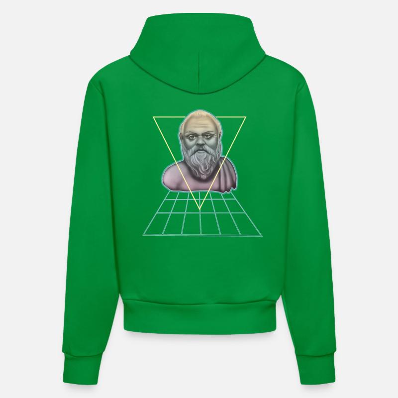 Socrate Philosophe grec moderne - Sweat à capuche bio ajusté fabriqué en UE - City Green