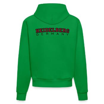 Heidelberg Germany - Organic Fitted Hoodie Made in EU - City Green - Hinten