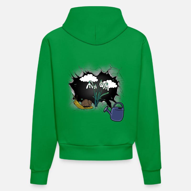 perce-neige fleur escargot escargot - Sweat à capuche bio ajusté fabriqué en UE - City Green