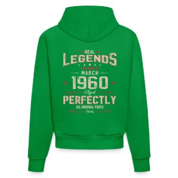 65ème anniversaire cadeau mari Original mars 1960 - Sweat à capuche bio ajusté fabriqué en UE - City Green - Dos