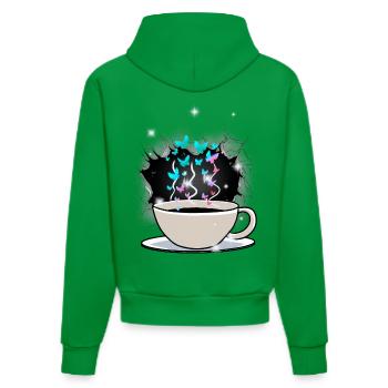 Coffee Coffee Cup Caffeine - Organic Fitted Hoodie Made in EU - City Green - Back