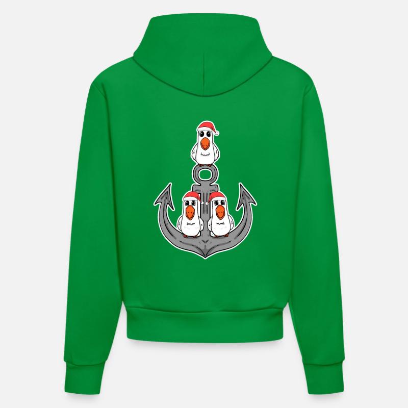 Ancre de mouette Noël - Sweat à capuche bio ajusté fabriqué en UE - City Green