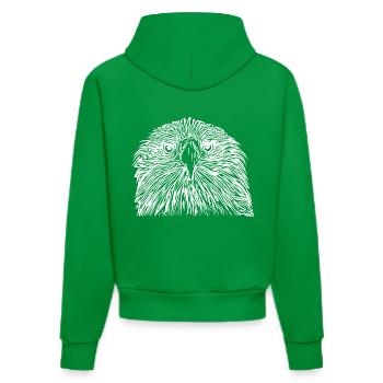 Eagle Portrait for Birdwatchers - Organic Fitted Hoodie Made in EU - City Green - Back