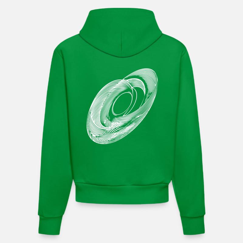 Lignes de points de suspension du cercle géométrique - Sweat à capuche bio ajusté fabriqué en UE - City Green