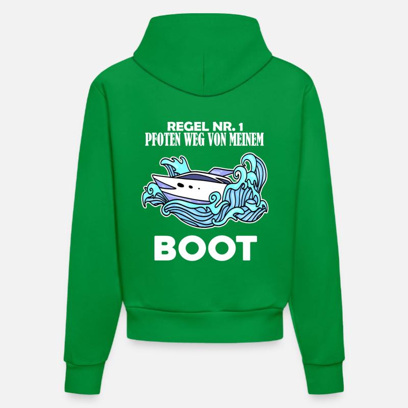 Boote Motorboot - Organic Fitted Hoodie Made in EU - City Green