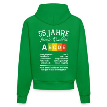 55 Jahre Feinste Qualität Geschenk 55. Geburtstag - Organic Fitted Hoodie Made in EU - City Green - Hinten