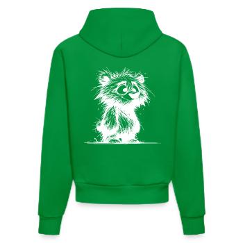 Dirty Fuzzy Bear Kids Drawing - Organic Fitted Hoodie Made in EU - City Green - Back