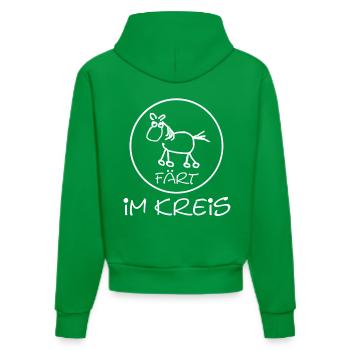 faert_im_kreis_weiss - Organic Fitted Hoodie Made in EU - City Green - Back