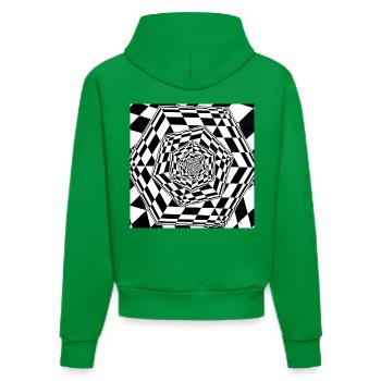 returning cube - Organic Fitted Hoodie Made in EU - City Green - Back