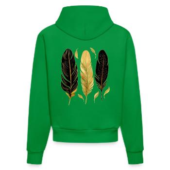 Golden Feathers - Organic Fitted Hoodie Made in EU - City Green - Back