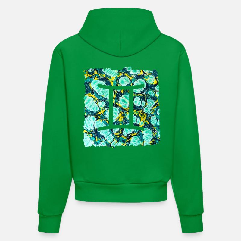 Gémeaux E 241 - Sweat à capuche bio ajusté fabriqué en UE - City Green