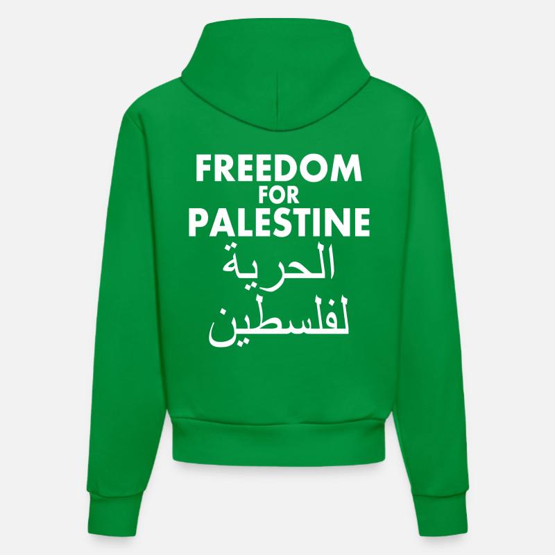 Freedom for palestine - Sweat à capuche bio ajusté fabriqué en UE - City Green