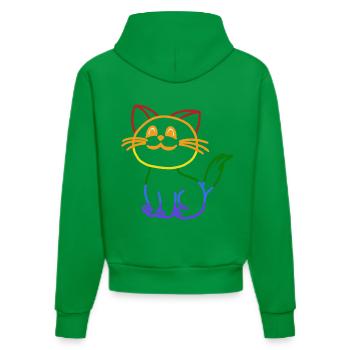 Katze LGBT Gay Pride gay Toleranz Anders - Organic Fitted Hoodie Made in EU - City Green - Hinten