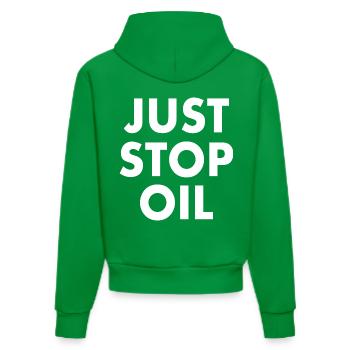 Just stop oil - Organic Fitted Hoodie Made in EU - City Green - Hinten