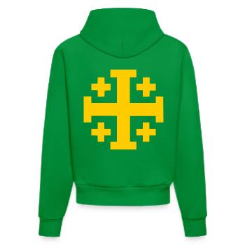 Jerusalem Cross Jerusalem Cross - Organic Fitted Hoodie Made in EU - City Green - Back