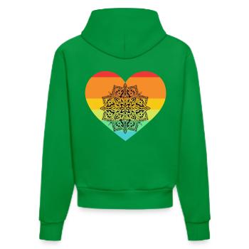 Regernbogen Coeur Coeur Mandala - Sweat à capuche bio ajusté fabriqué en UE - City Green - Dos