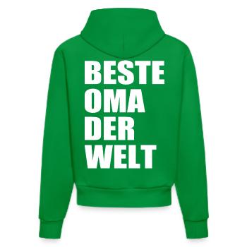 Beste oma der welt - Organic Fitted Hoodie Made in EU - City Green - Hinten