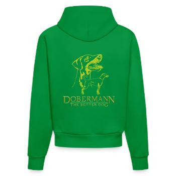 Dobermann TheBetterDog - Organic Fitted Hoodie Made in EU - City Green - Hinten