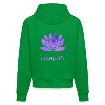 Namaste - Organic Fitted Hoodie Made in EU - City Green - Hinten