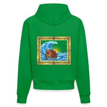 Meer Meerschweinchen Meerschweine Seefahrer Kind - Organic Fitted Hoodie Made in EU - City Green - Hinten