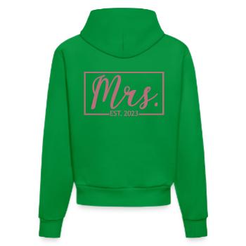 Mme Est. 2023 Fiançailles Douche nuptiale Mariage - Sweat à capuche bio ajusté fabriqué en UE - City Green - Dos