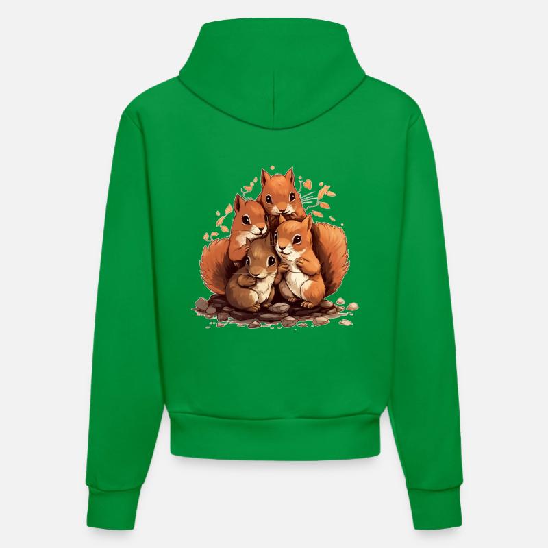 Écureuil - Sweat à capuche bio ajusté fabriqué en UE - City Green