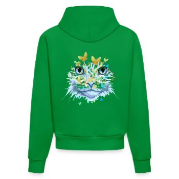 Katze Katzengesicht Katzen Kätzchen Blumen Insekt - Organic Fitted Hoodie Made in EU - City Green - Hinten