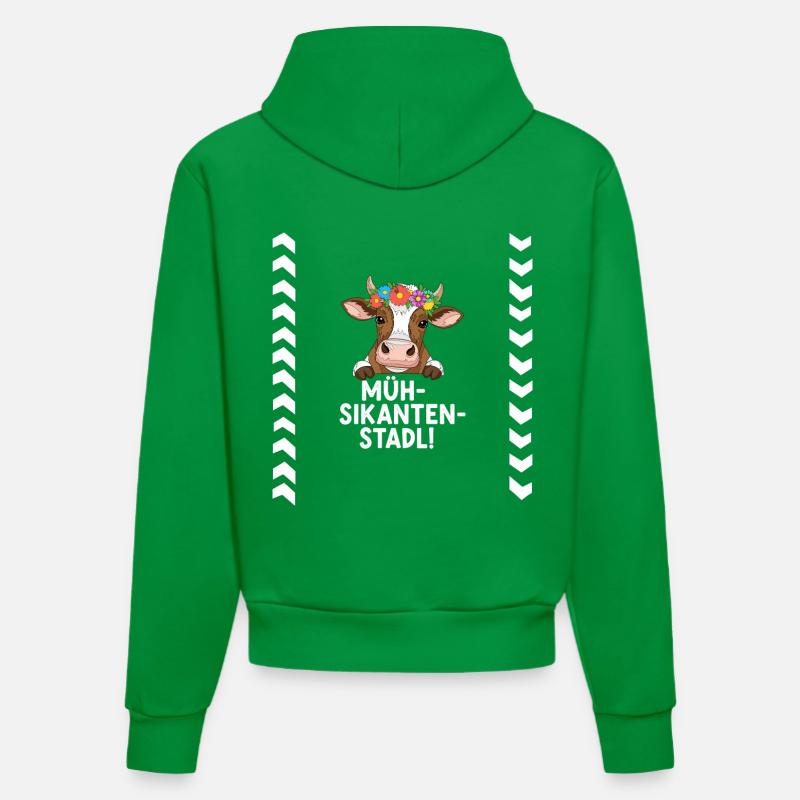 Müh-Sikanten-Stadl - Sweat à capuche bio ajusté fabriqué en UE - City Green