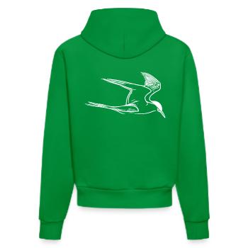 Elegant seagull in flight - Organic Fitted Hoodie Made in EU - City Green - Back